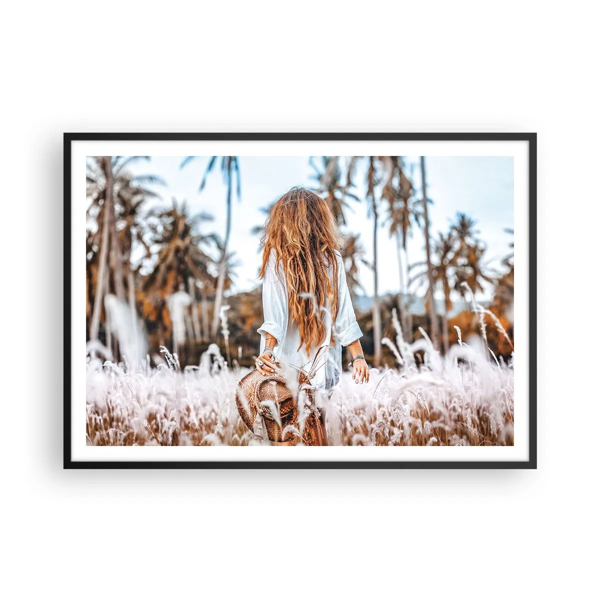 Poster in een zwarte lijst - Geboren uit graspluis - 100x70 cm