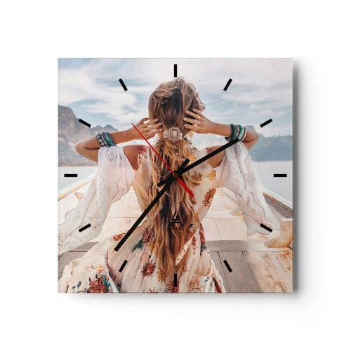 Wandklok - Klok - Op weg naar geluk - 30x30 cm