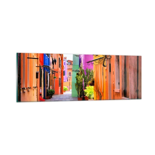 Schilderen op glas - Regenboogsteeg - 90x30 cm