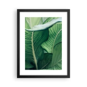 Poster in een zwarte lijst - Intens groen leven - 30x40 cm