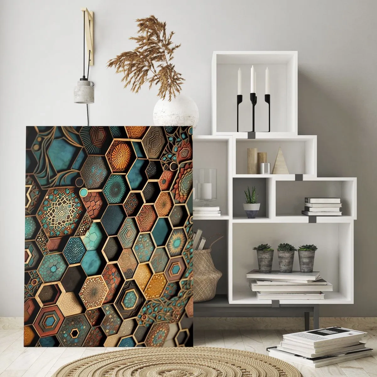 Schilderen op glas - Arabische ornamenten – variatie - 80x120 cm