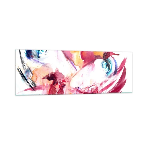 Schilderen op glas - De wereld gedijt in nabijheid - 90x30 cm