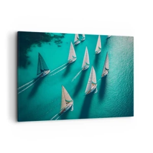 Schilderen op canvas - In een wedstrijd met de wind - 100x70 cm