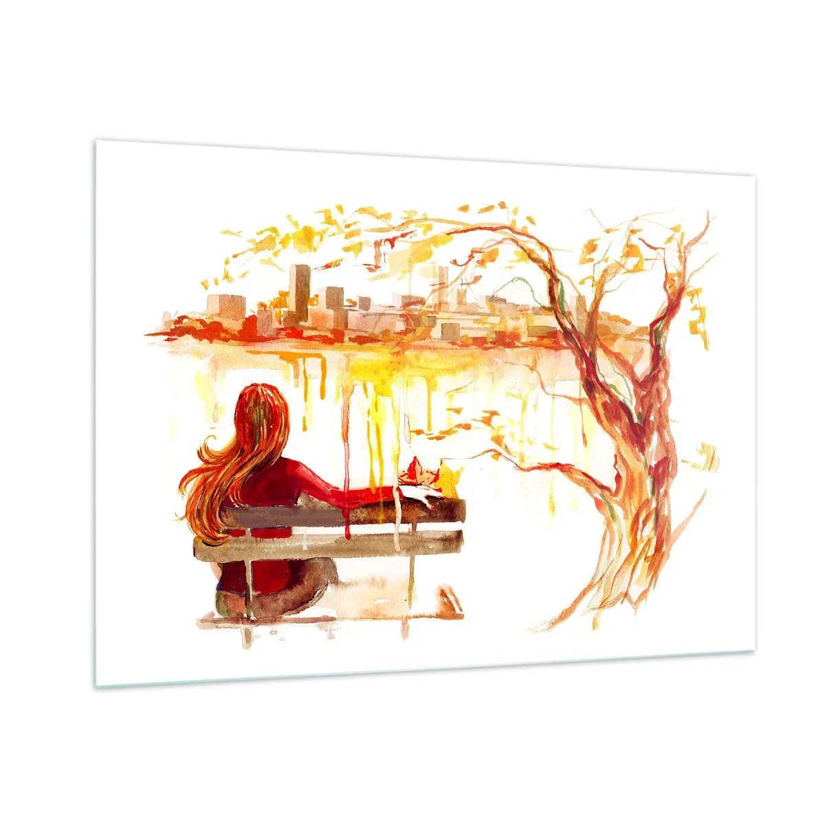 Schilderen op glas - Een moment van bezinning - 100x70 cm