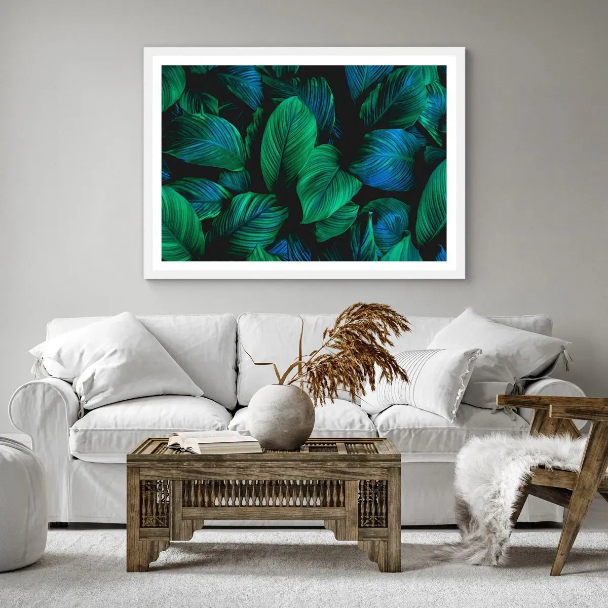 Poster in een witte lijst - In de groene menigte - 40x30 cm