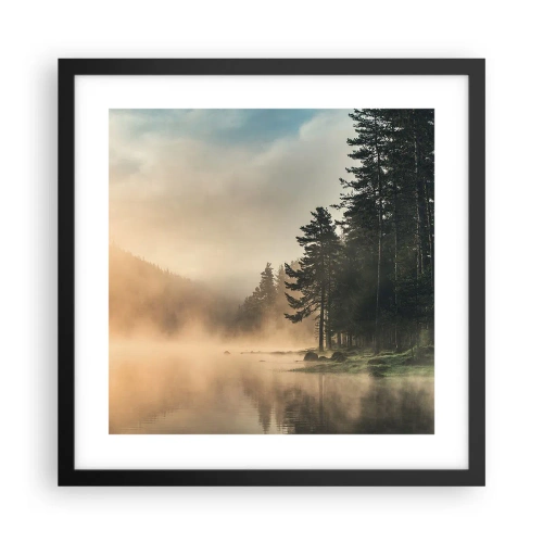 Poster in een zwarte lijst - De geboorte van de dag - 40x40 cm