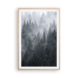Een poster in een licht eiken lijst - Bos dageraad - 61x91 cm