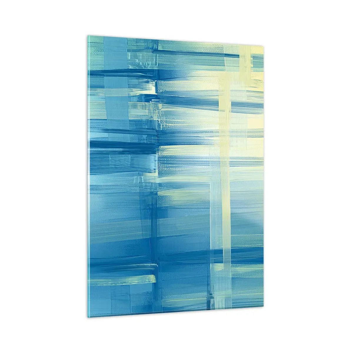 Schilderen op glas - Compositie in turkoois - 50x70 cm