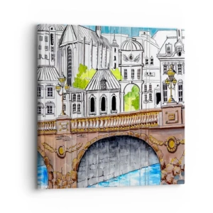 Schilderen op canvas - De stad als geschilderd - 30x30 cm