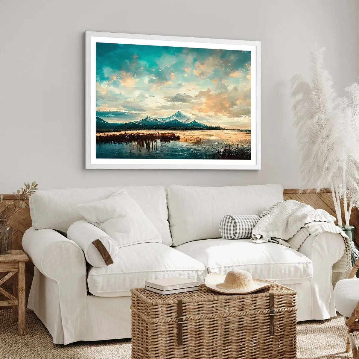 Poster in een witte lijst - Onder bescherming van de hemel - 91x61 cm