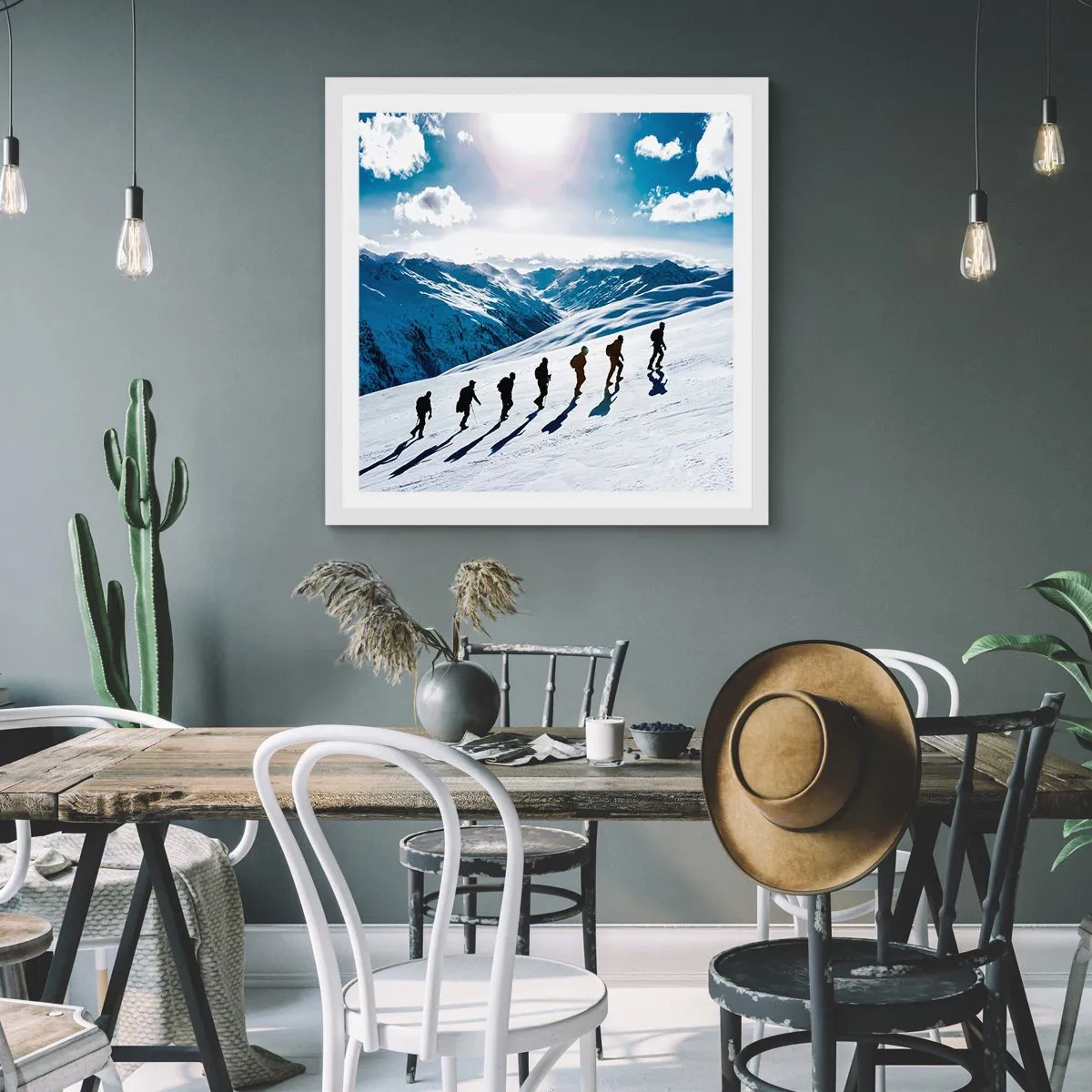 Poster in een witte lijst - Het team van de veroveraars - 30x30 cm