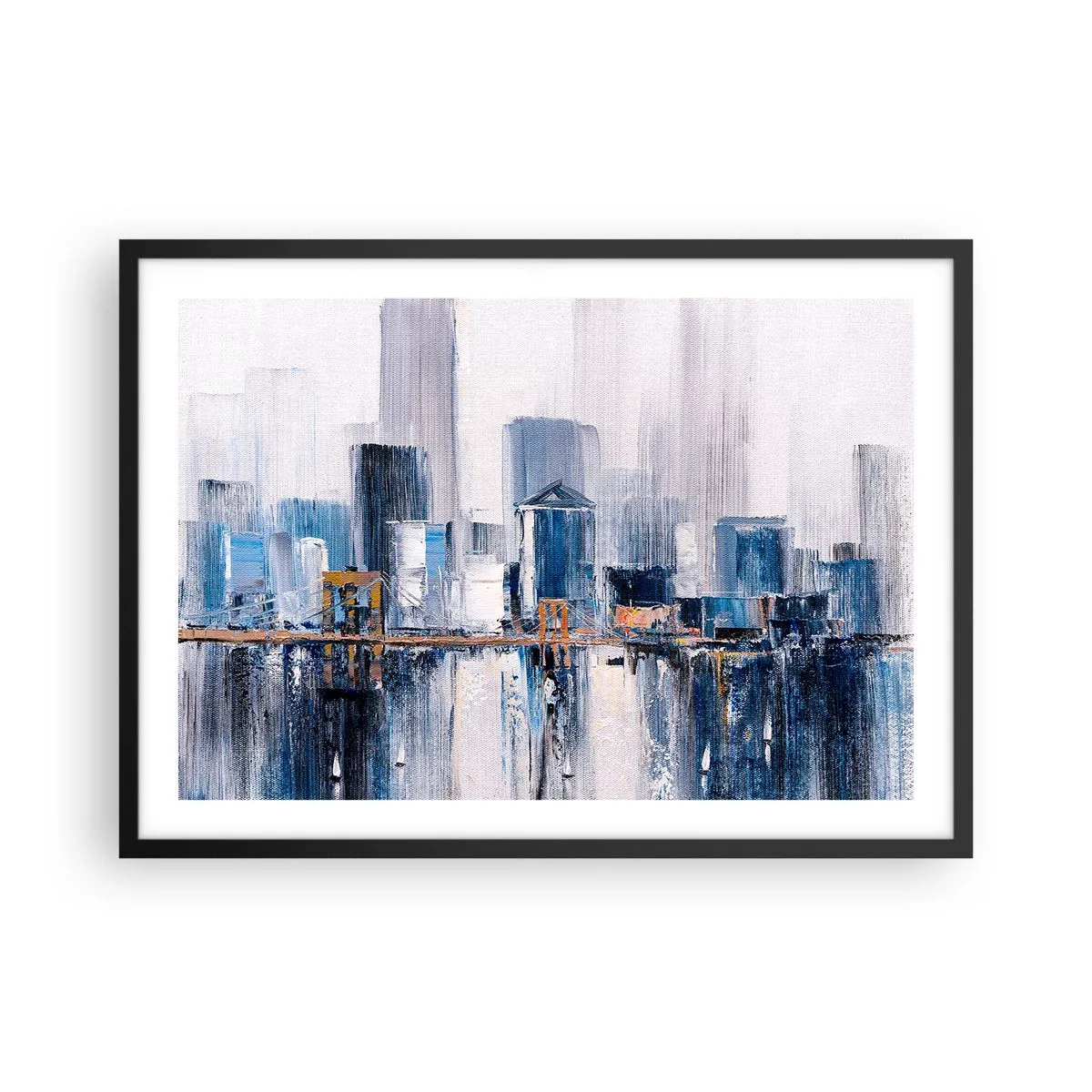 Poster in een zwarte lijst - New Yorkse impressie - 70x50 cm
