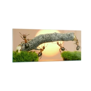 Schilderen op glas - Gelukkig samenwerken - 120x50 cm