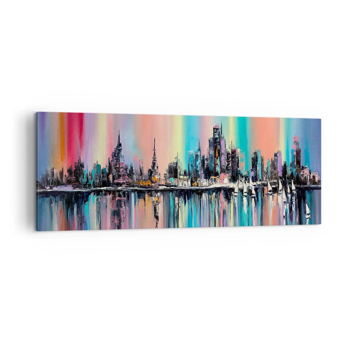 Schilderen op canvas - Om in het licht van de nacht te vallen - 140x50 cm