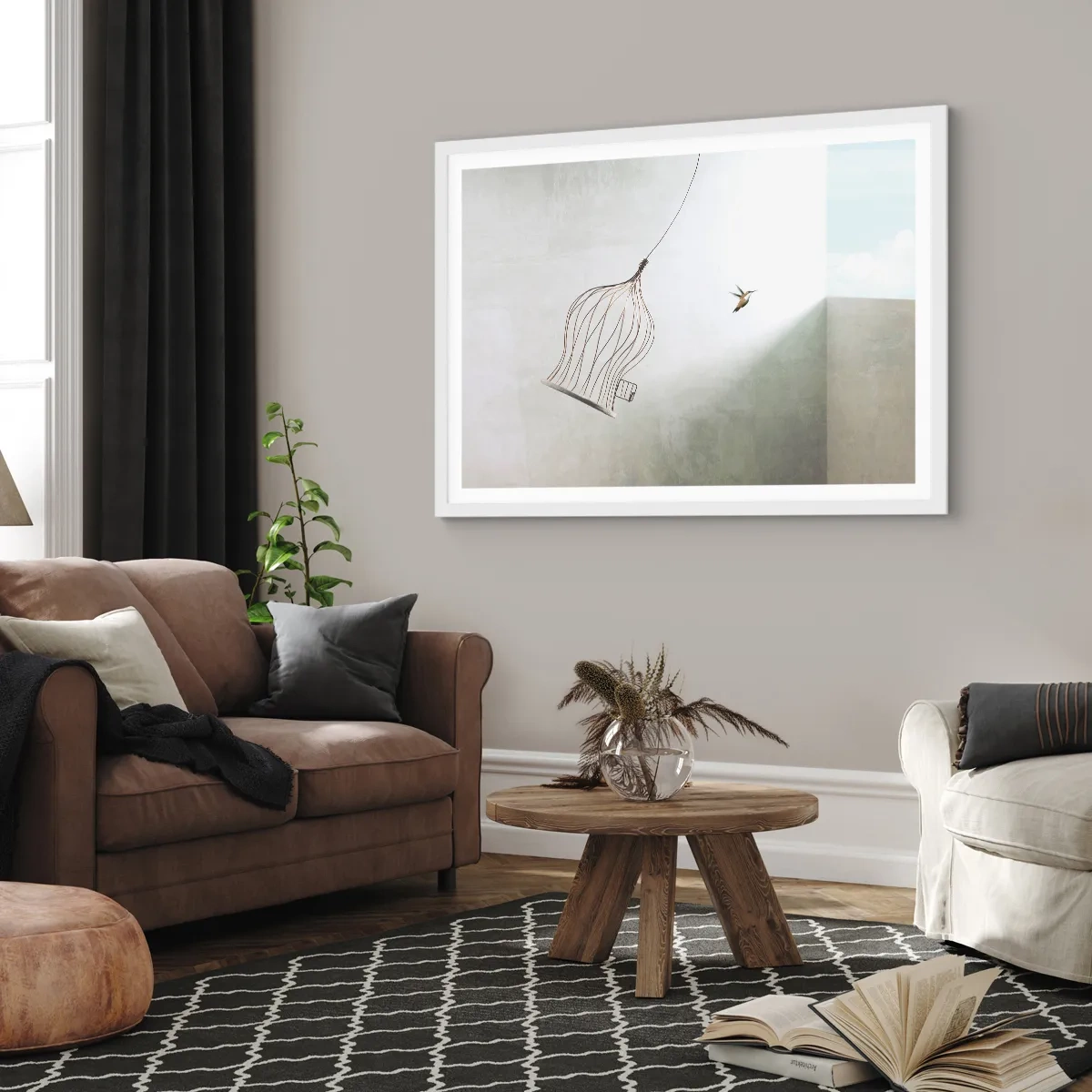 Poster in een witte lijst - In je element - 91x61 cm