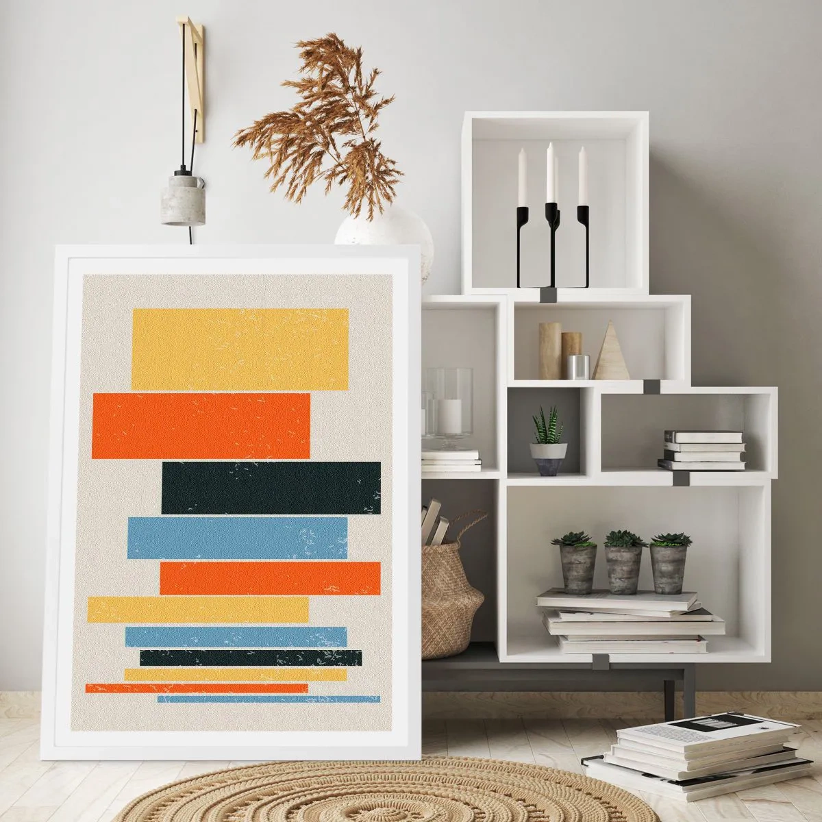 Poster in een witte lijst - Muzieknotatie - 30x40 cm