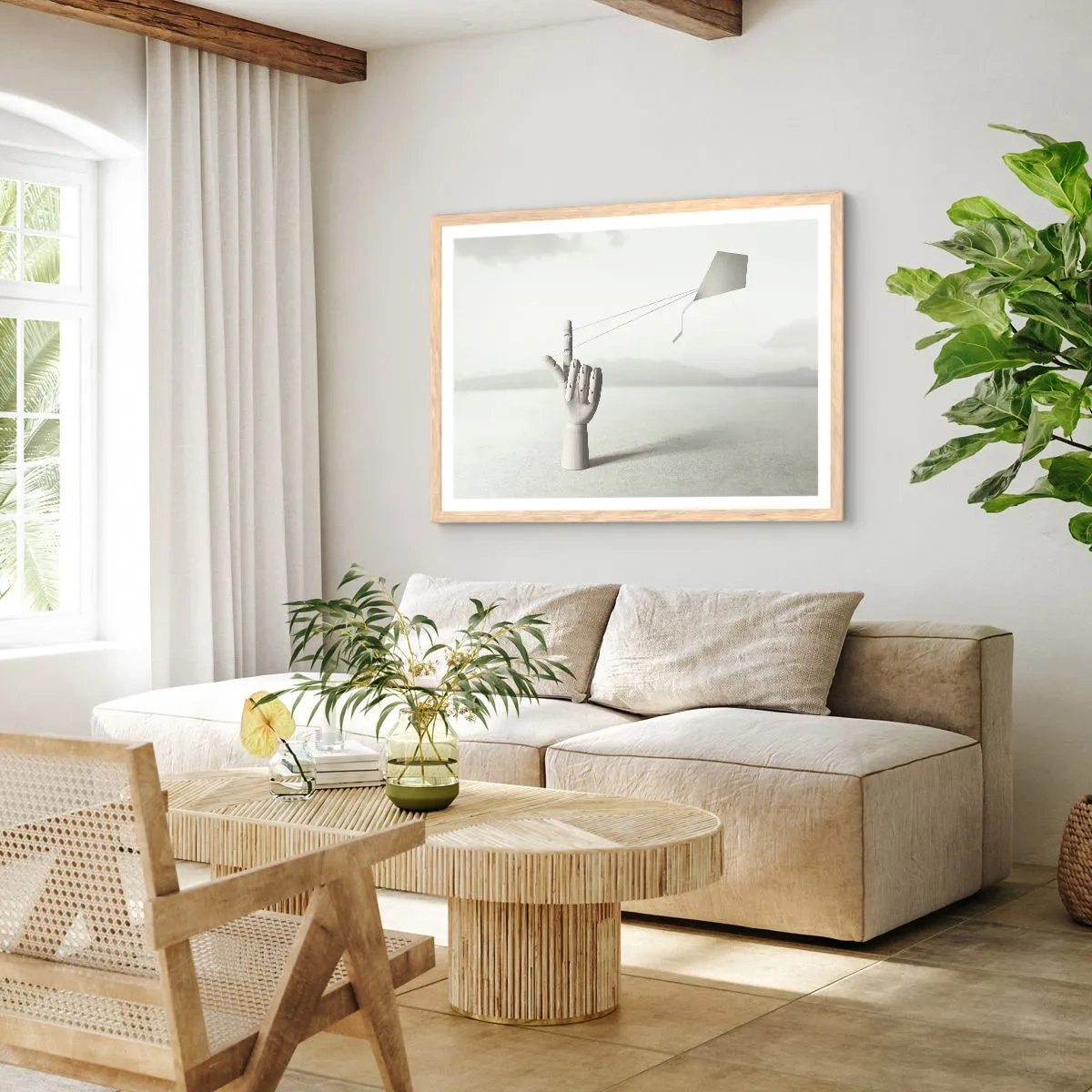 Een poster in een licht eiken lijst - Krachttest - 100x70 cm