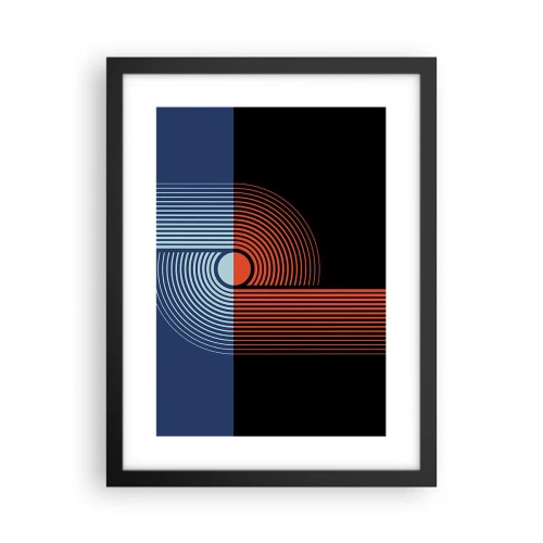 Poster in een zwarte lijst - In een geometrische omhelzing - 30x40 cm