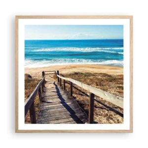 Een poster in een licht eiken lijst - Loop maar! - 60x60 cm