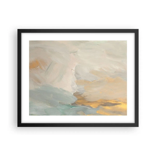 Poster in een zwarte lijst - Abstractie – het land van zachtheid - 50x40 cm