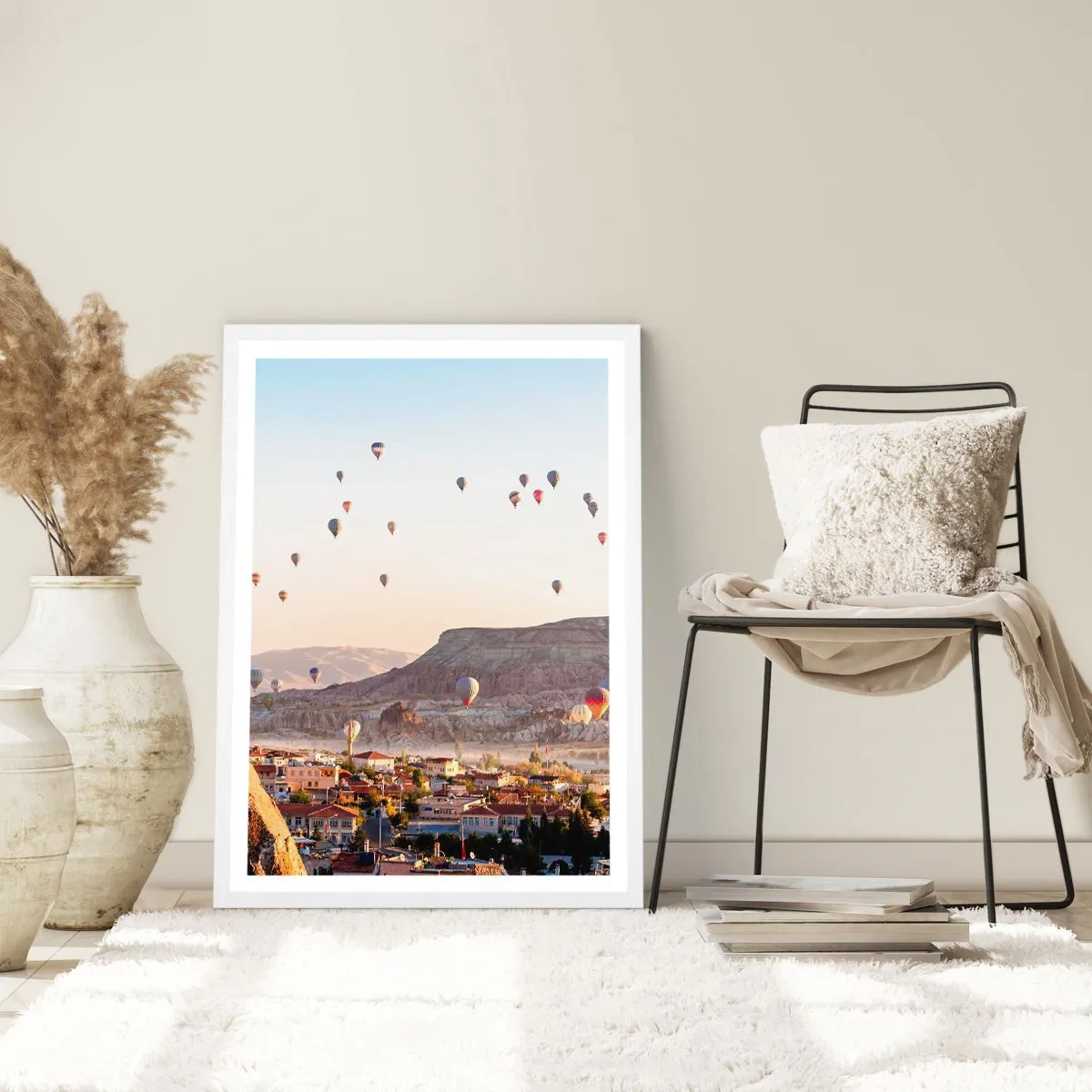 Poster in een witte lijst - Als schepen in de lucht - 70x100 cm