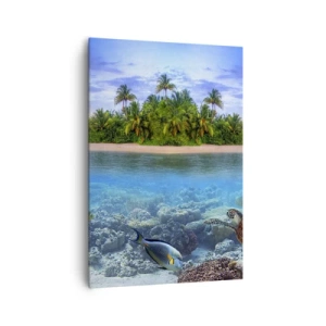 Schilderen op canvas - Hemels eiland nodigt je uit - 70x100 cm