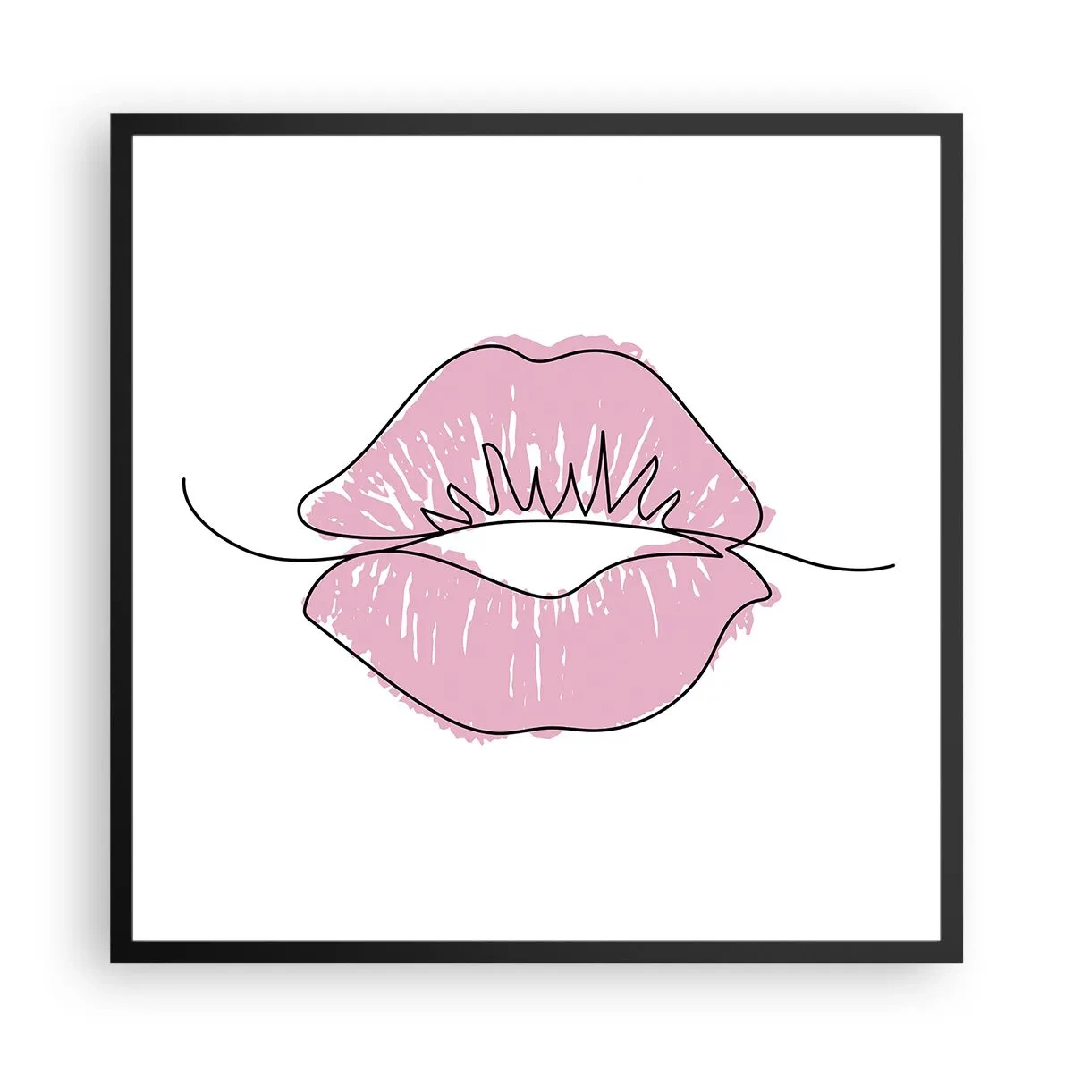 Poster in een zwarte lijst - Klaar om te kussen? - 60x60 cm