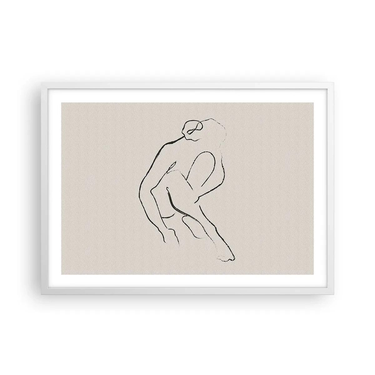 Poster in een witte lijst - Intieme schets - 70x50 cm