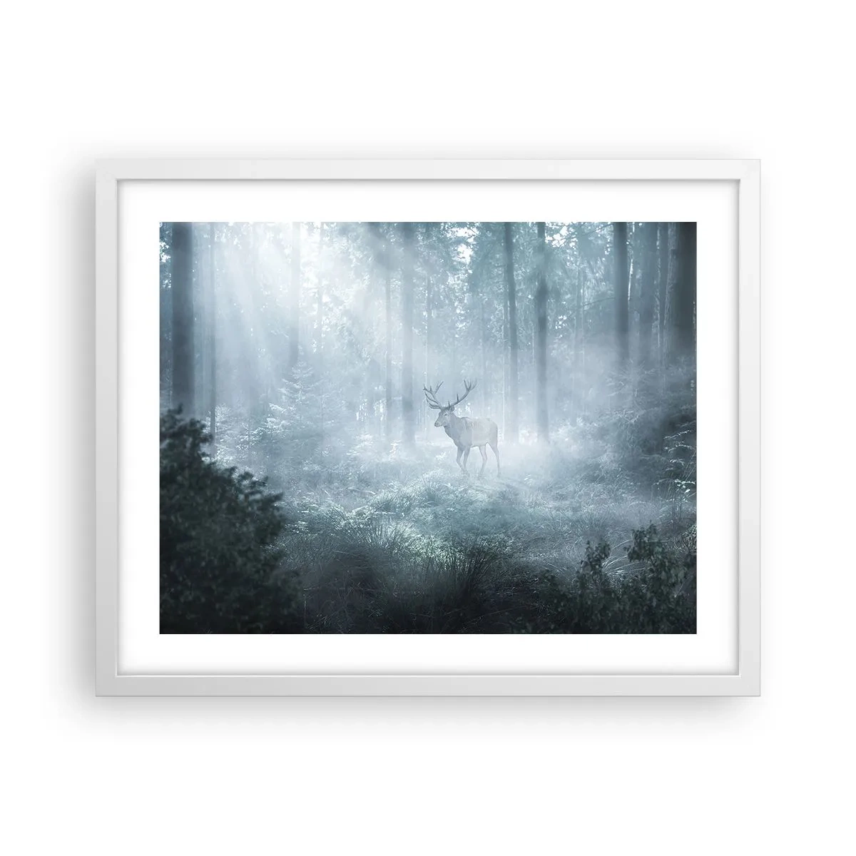 Poster in een witte lijst - Ochtendbezoek aan het landgoed - 50x40 cm