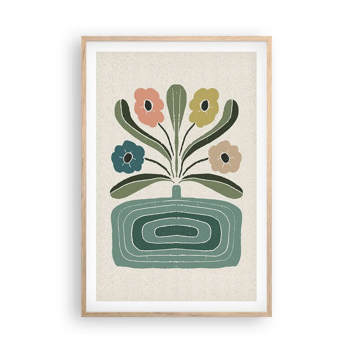 Een poster in een licht eiken lijst - Symmetrisch boeket - 61x91 cm