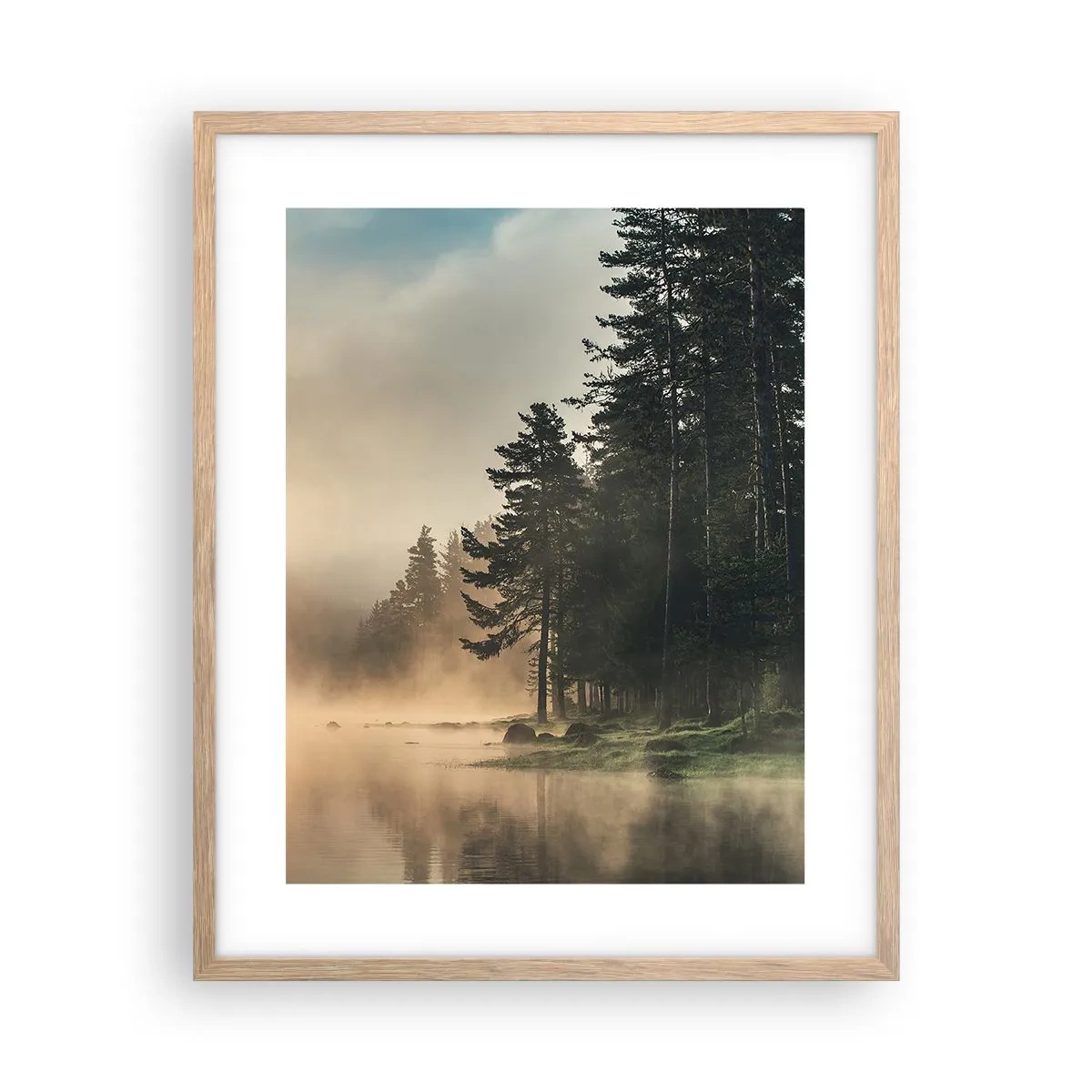 Een poster in een licht eiken lijst - De geboorte van de dag - 40x50 cm
