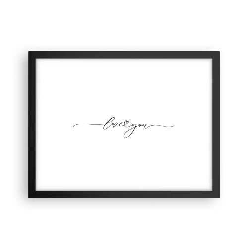 Poster in een zwarte lijst - Zwart op wit - 40x30 cm