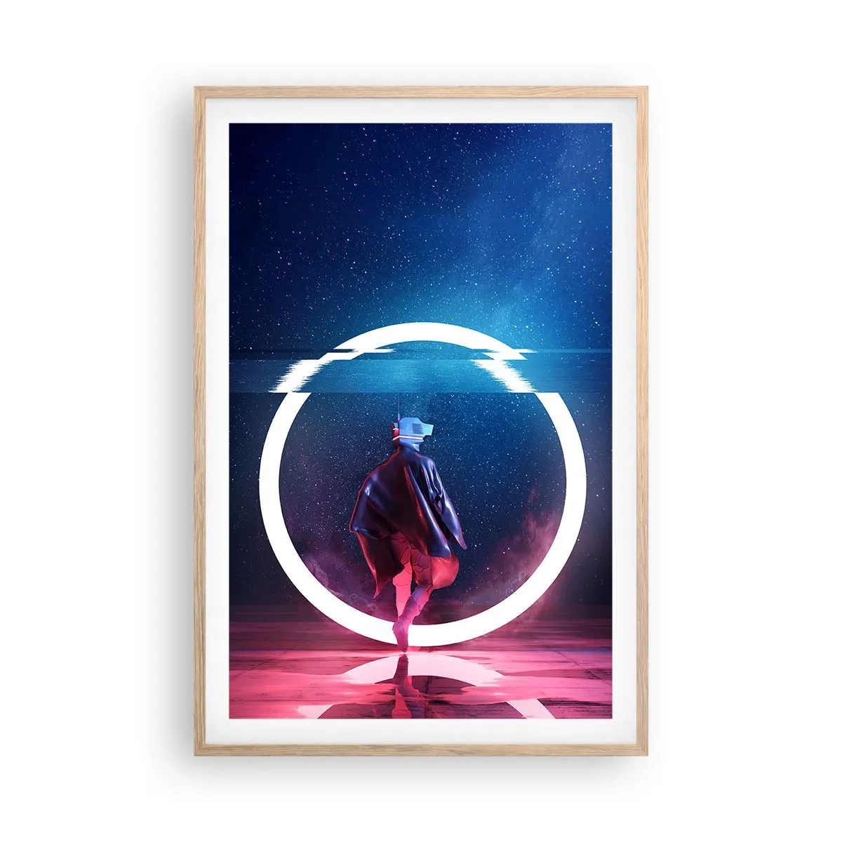 Een poster in een licht eiken lijst - Tussen werelden - 61x91 cm