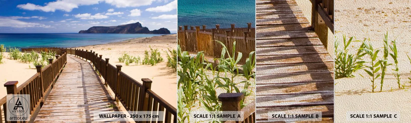 Fotobehang Monster Premium Sand - Neem me mee naar de gelukkige eilanden - Landschap, Strand, Madeira - 100x30 cm