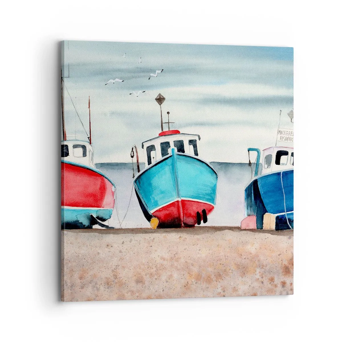 Schilderen op canvas - Klaar om te vissen - 70x70 cm