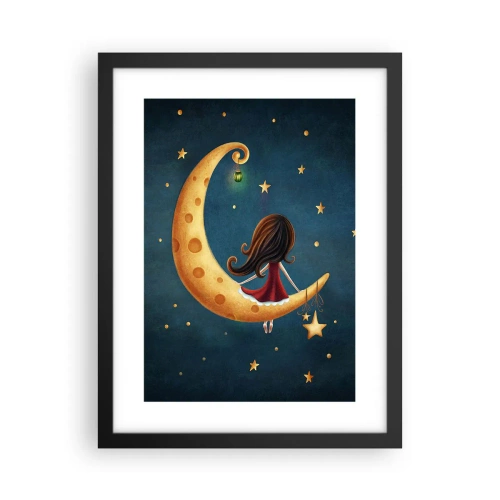 Poster in een zwarte lijst - Een keer… - 30x40 cm