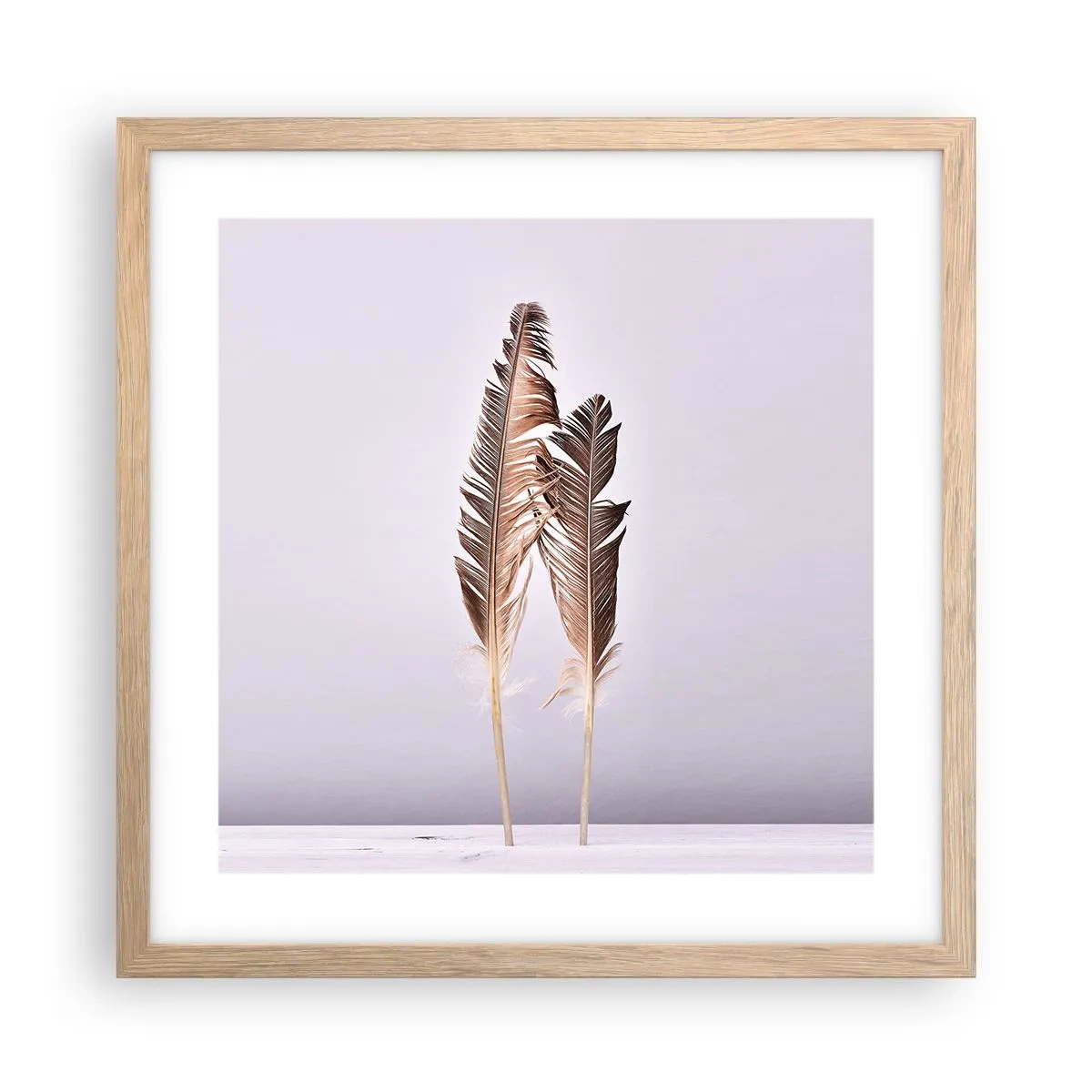 Een poster in een licht eiken lijst - Tegen het niets - 40x40 cm