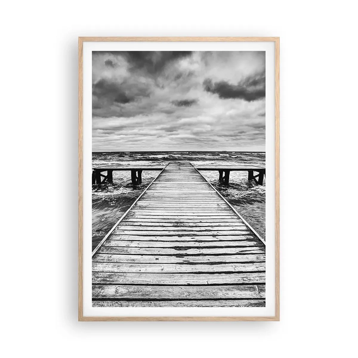 Een poster in een licht eiken lijst - Ik wacht tot de wind wegjaagt... - 70x100 cm