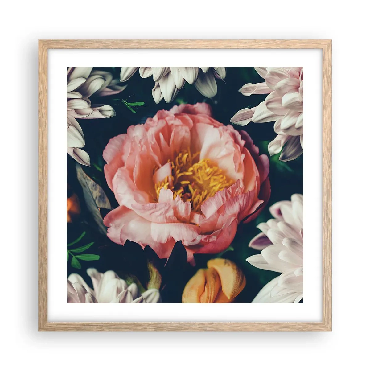 Een poster in een licht eiken lijst - Met barokke pracht - 50x50 cm