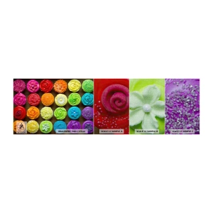 Fotobehang Monster Premium Canvas - Elk anders - allemaal lekker  - Gastronomie, kleurrijke koekjes, 3D - 100x30 cm