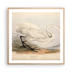 Een poster in een licht eiken lijst - Dame op de biezen - 60x60 cm