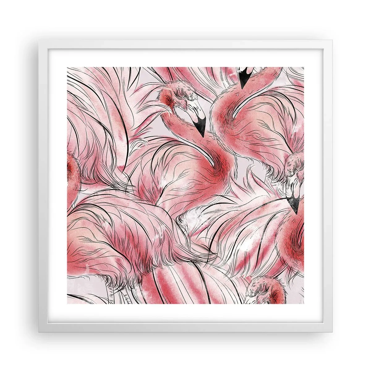 Poster in een witte lijst - Vogelcorps de ballet - 50x50 cm
