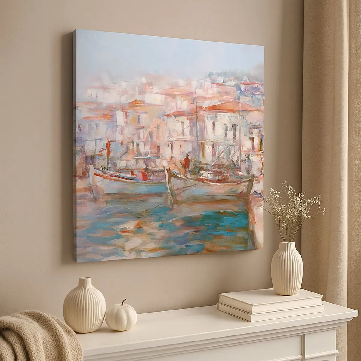 Schilderen op canvas - Pastel vakantie - 30x30 cm