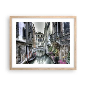 Een poster in een licht eiken lijst - Eeuwenlang in stille reflectie - 50x40 cm