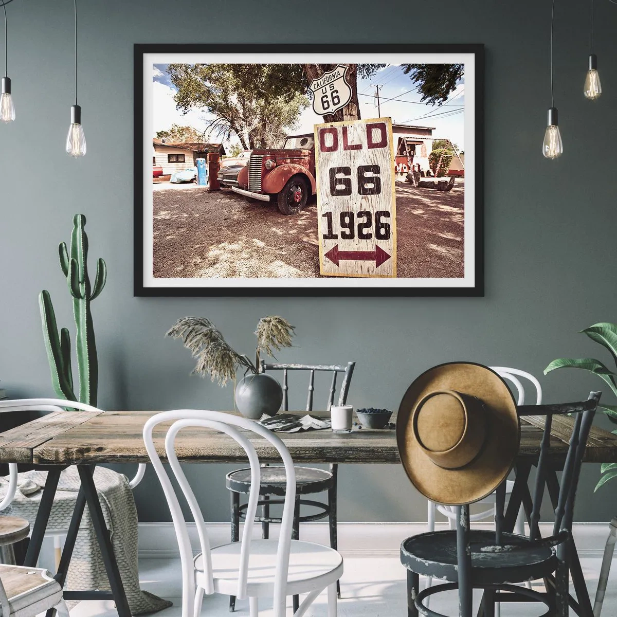 Poster in een zwarte lijst - Een legende van de Amerikaanse provincie - 50x40 cm