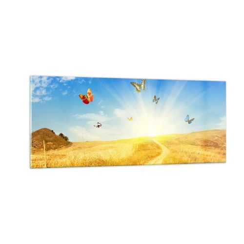 Schilderen op glas - En hoe kun je niet van de zomer houden? - 100x40 cm