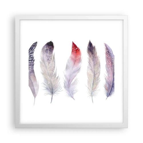 Poster in een witte lijst - Delicaat als veelkleurige mist - 40x40 cm