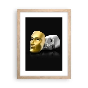 Een poster in een licht eiken lijst - Het leven is theater - 30x40 cm