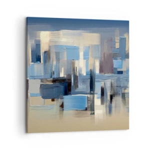 Schilderen op canvas - Blauwe constructie - 50x50 cm