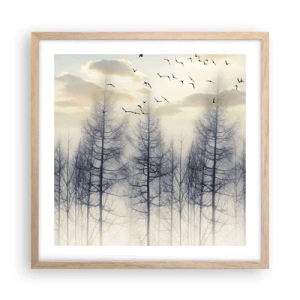 Een poster in een licht eiken lijst - Bosgeesten - 50x50 cm